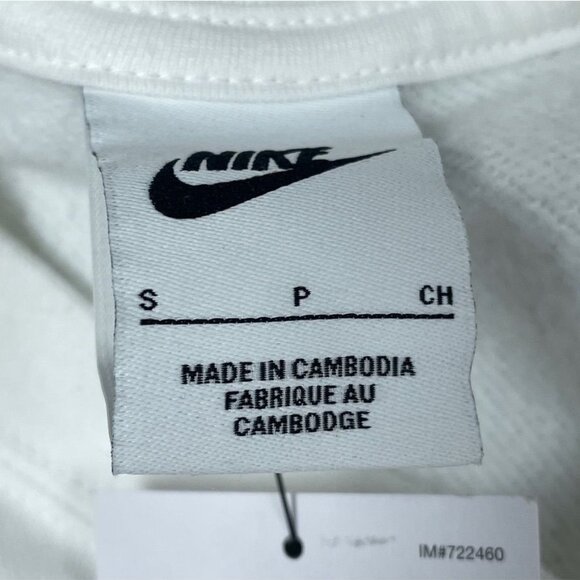 Nike Womens White Sweatshirt Logo Crewneck Small *flaw* d0973 - Picture 3 of 9
